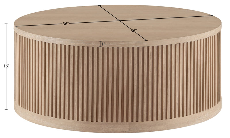 Madera Oak Veneer And Solid Wood With Caster Wheels Coffee Table in Natural - 77031Natural-CT