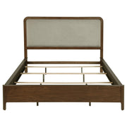 Maderia 57-inch Upholstered California King Panel Bed Walnut - 223321KW