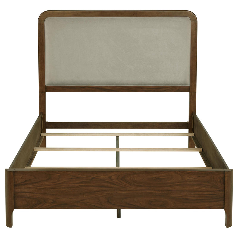 Maderia 57-inch Upholstered Queen Panel Bed Walnut - 223321Q