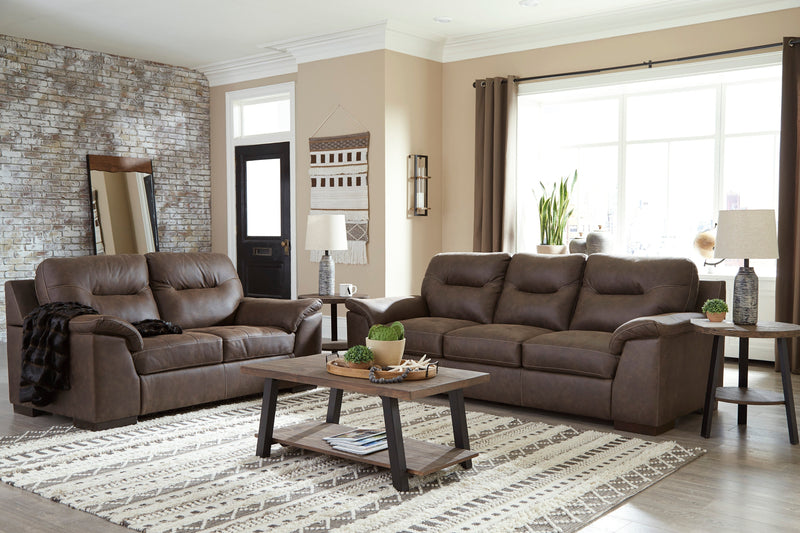 Maderla Walnut Living Room Set - Gate FurnitureLiving Room Set