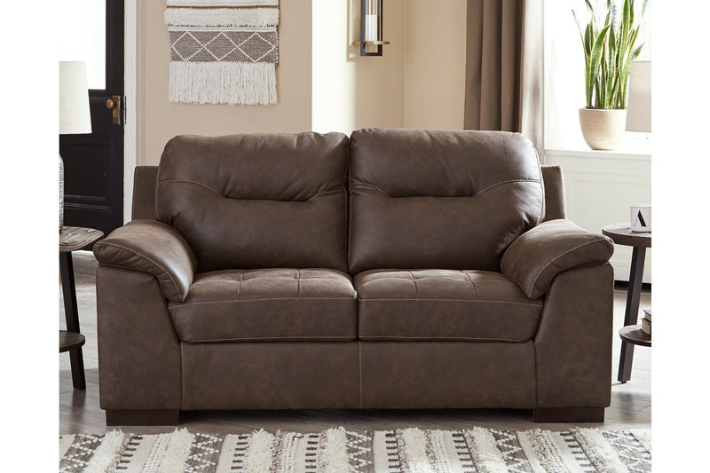 Maderla Walnut Loveseat - Gate FurnitureLoveseat