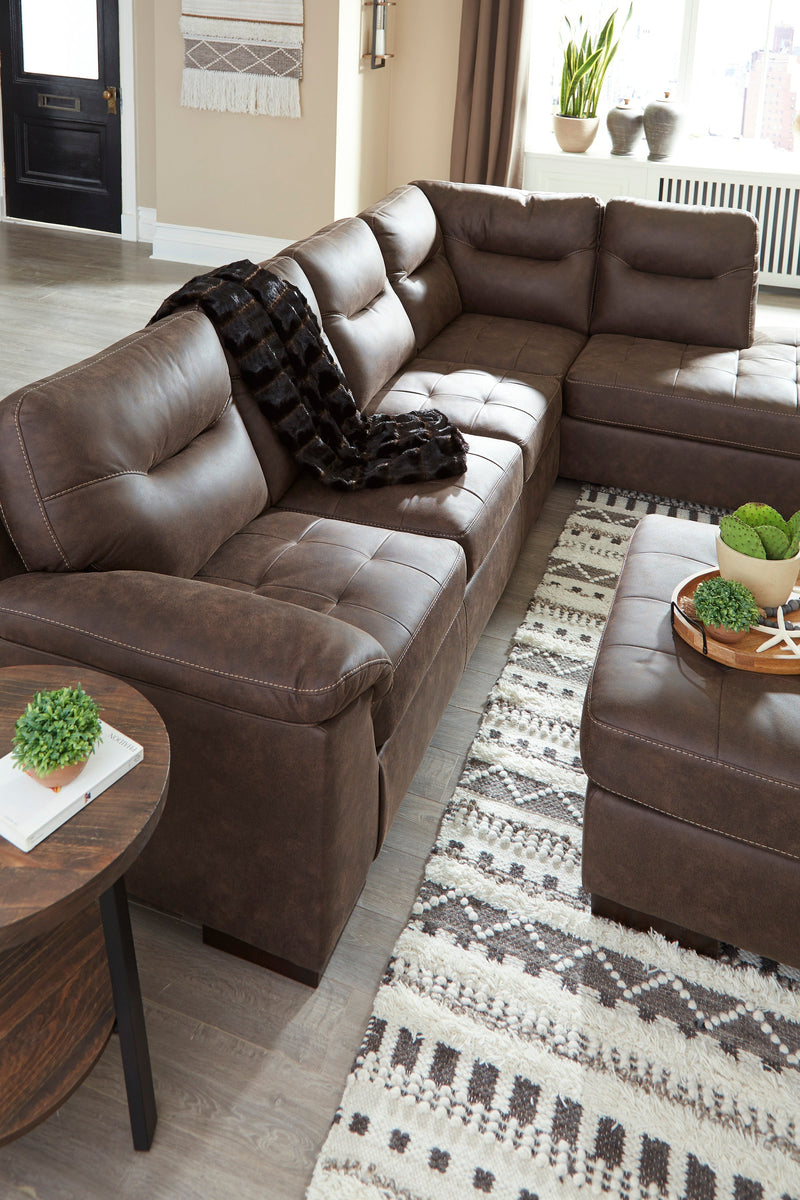 Maderla Walnut RAF Sectional - Gate FurnitureSectional