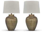 Madney 2-Piece Table Lamp Set in Antique Gold Finish - PKG019348