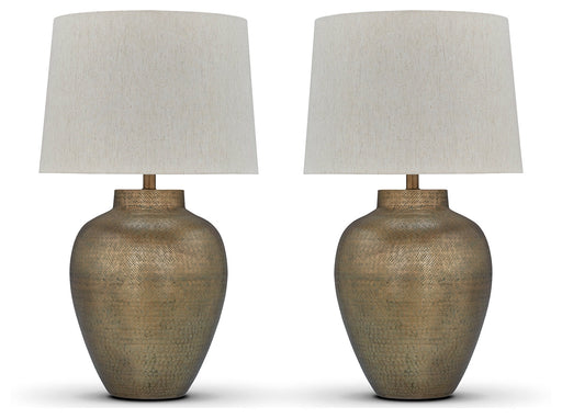 Madney 2-Piece Table Lamp Set in Antique Gold Finish - PKG019348