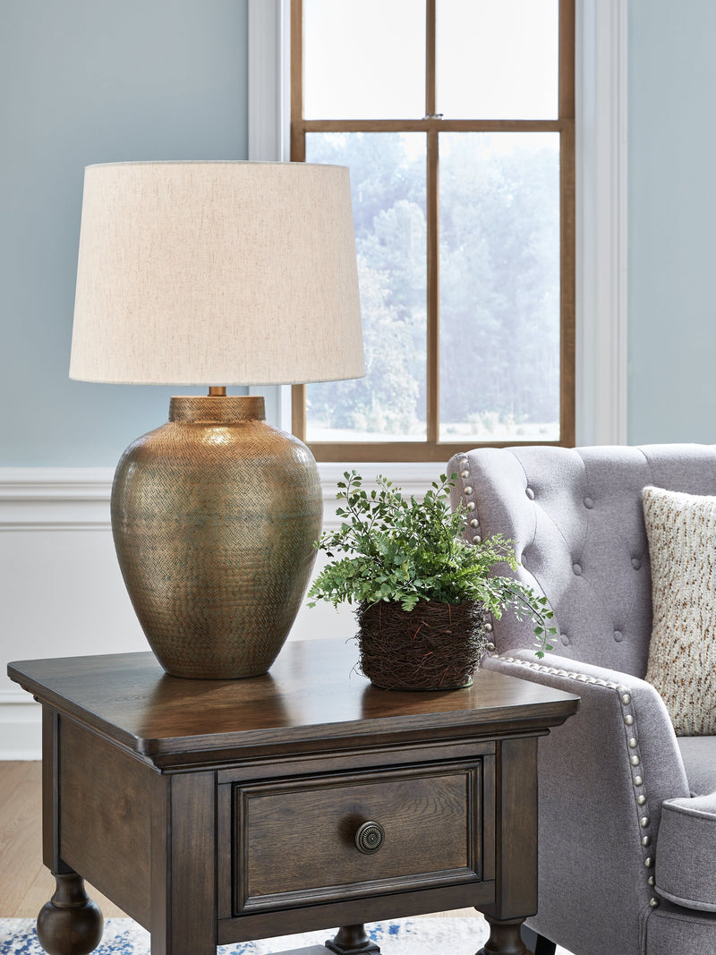 Madney 2-Piece Table Lamp Set in Antique Gold Finish - PKG019348