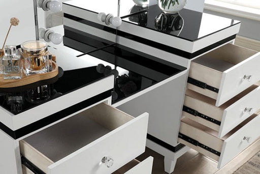 Madonna White/Black Vanity Set - CM-DK824WH-PK