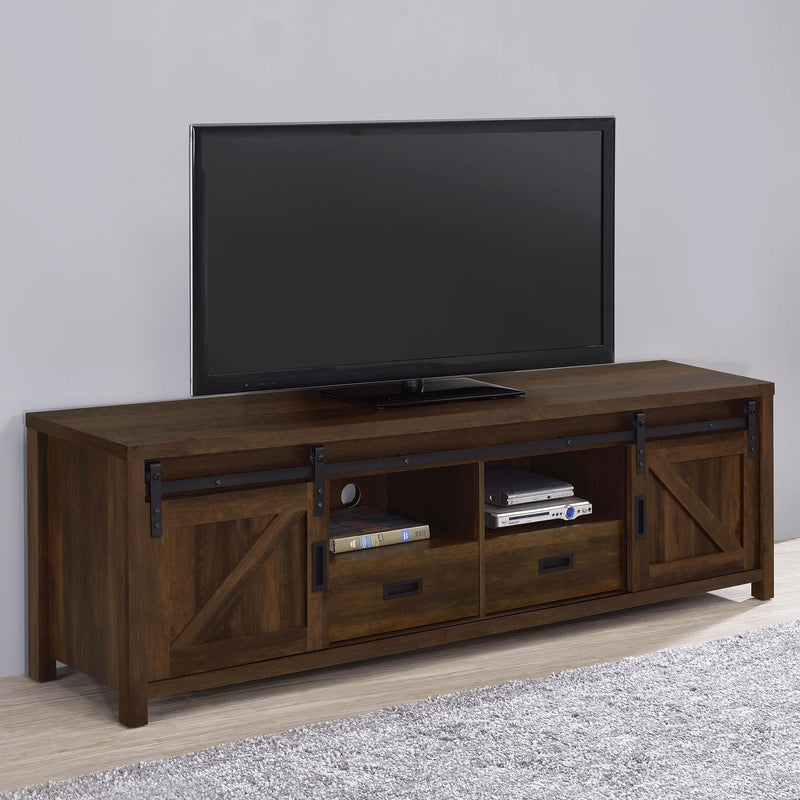 Madra 2-door Engineered Wood 79-inch TV Stand Dark Pine - 736273