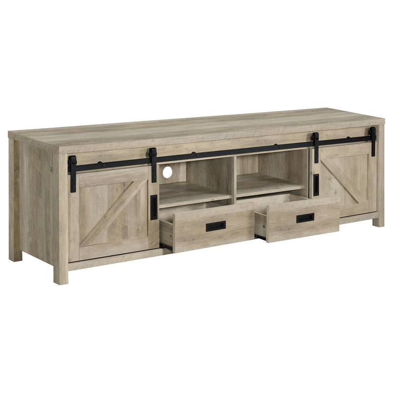 Madra 2-door Engineered Wood 79-inch TV Stand Distressed Pine - 736263
