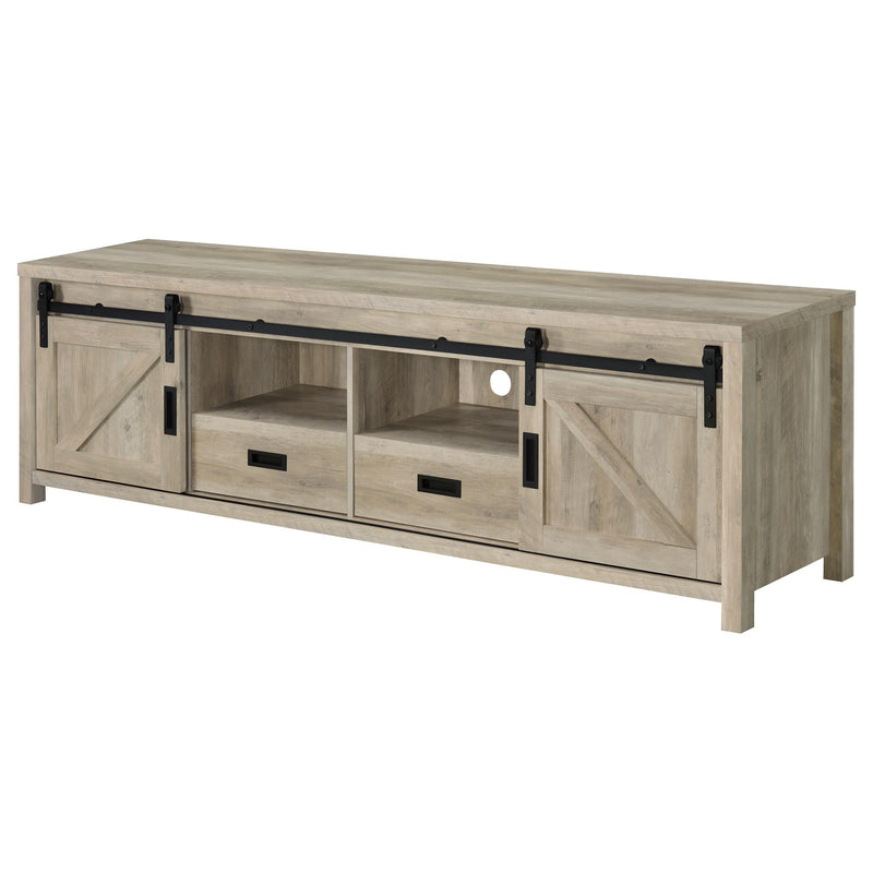 Madra 2-door Engineered Wood 79-inch TV Stand Distressed Pine - 736263