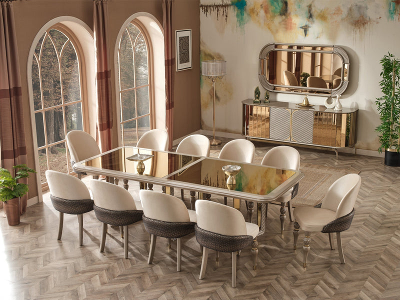 Madrid 12 Person Dining Room Set - Gate FurnitureDining Room Sets