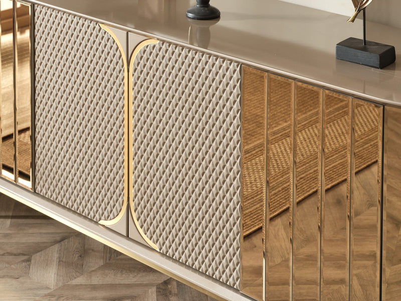 Madrid 82" Wide 4 Door Buffet With Mirror - Gate FurnitureBuffets & Sideboards