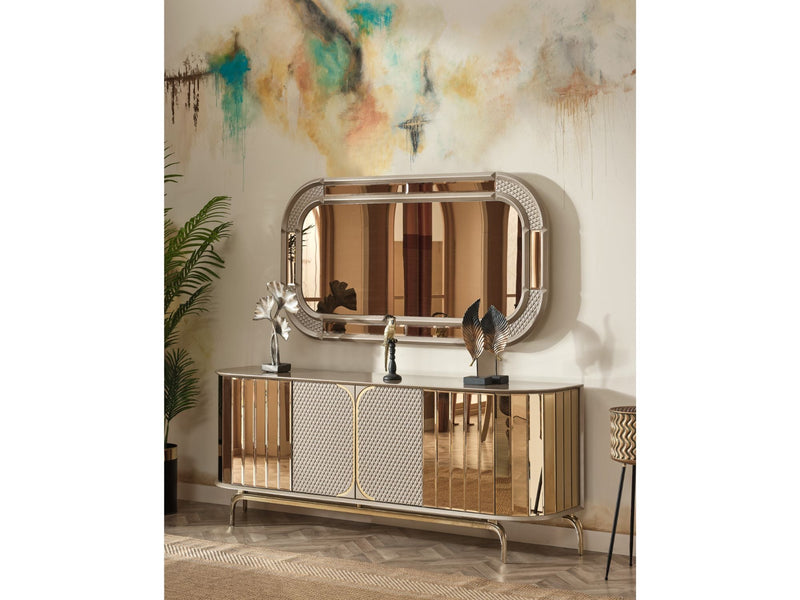 Madrid Diningroom (Dining Table & 6 Dining Chair & Consol With Mirror) - 115-MAD-SET