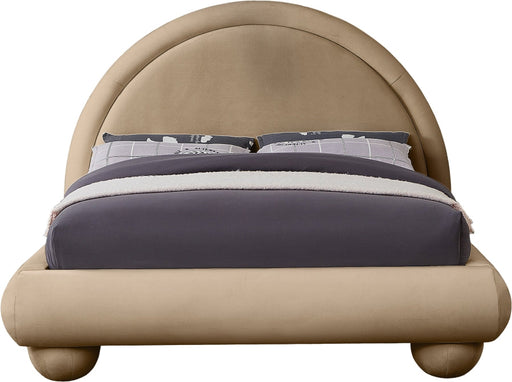 Madrid Velvet Upholstered Full Bed in Beige - MadridBeige-F