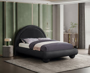 Madrid Velvet Upholstered Full Bed in Black - MadridBlack-F