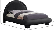 Madrid Velvet Upholstered Full Bed in Black - MadridBlack-F