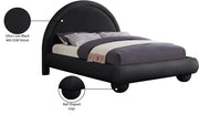 Madrid Velvet Upholstered Full Bed in Black - MadridBlack-F