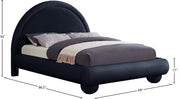 Madrid Velvet Upholstered Full Bed in Blue - MadridNavy-F