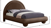 Madrid Velvet Upholstered Full Bed in Brown - MadridBrown-F