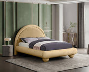 Madrid Velvet Upholstered Full Bed in Camel - MadridCamel-F