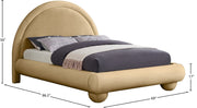 Madrid Velvet Upholstered Full Bed in Camel - MadridCamel-F