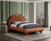 Madrid Velvet Upholstered Full Bed in Cognac - MadridCognac-F