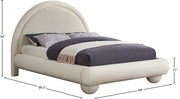 Madrid Velvet Upholstered Full Bed in Cream - MadridCream-F