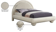 Madrid Velvet Upholstered Full Bed in Cream - MadridCream-F