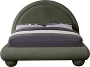 Madrid Velvet Upholstered Full Bed in Green - MadridGreen-F