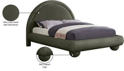 Madrid Velvet Upholstered Full Bed in Green - MadridGreen-F