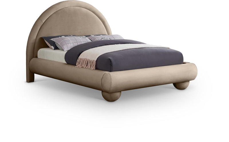 Madrid Velvet Upholstered Full Bed in Taupe - MadridTaupe-F