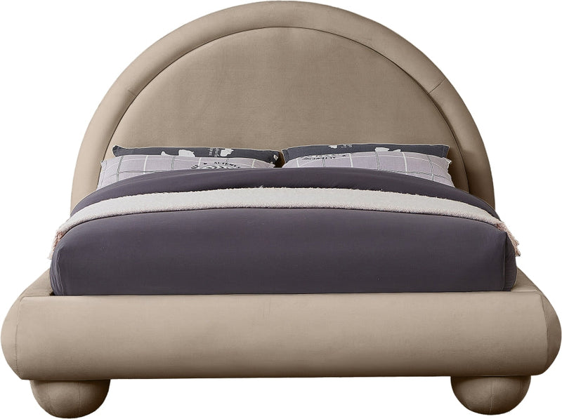 Madrid Velvet Upholstered Full Bed in Taupe - MadridTaupe-F