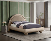 Madrid Velvet Upholstered Queen Bed in Taupe - MadridTaupe-Q