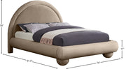 Madrid Velvet Upholstered Queen Bed in Taupe - MadridTaupe-Q