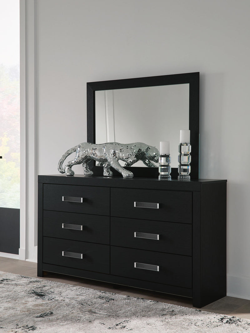 Maeling Black Dresser and Mirror - PCB1115B1