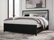 Maeling Black King Upholstered Panel Bed - PCB1115B8