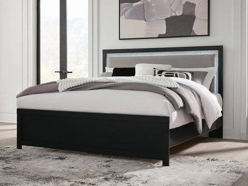 Maeling Black King Upholstered Panel Bed - PCB1115B8