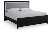 Maeling Black King Upholstered Panel Bed - PCB1115B8