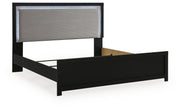 Maeling Black King Upholstered Panel Bed - PCB1115B8