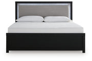 Maeling Black King Upholstered Panel Bed - PCB1115B8