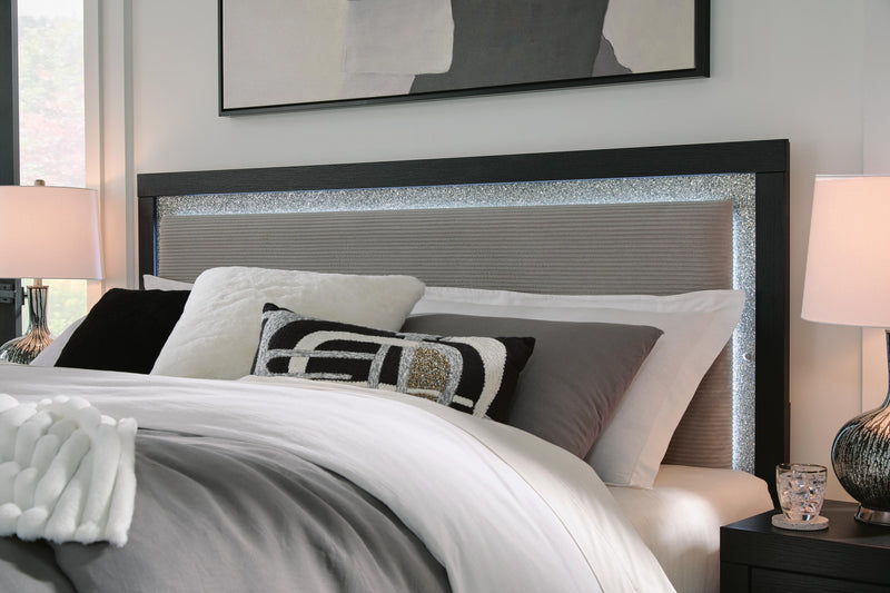 Maeling Black King Upholstered Panel Bed - PCB1115B8