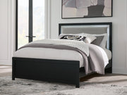 Maeling Black Queen Upholstered Panel Bed - PCB1115B6