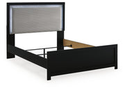 Maeling Black Queen Upholstered Panel Bed - PCB1115B6