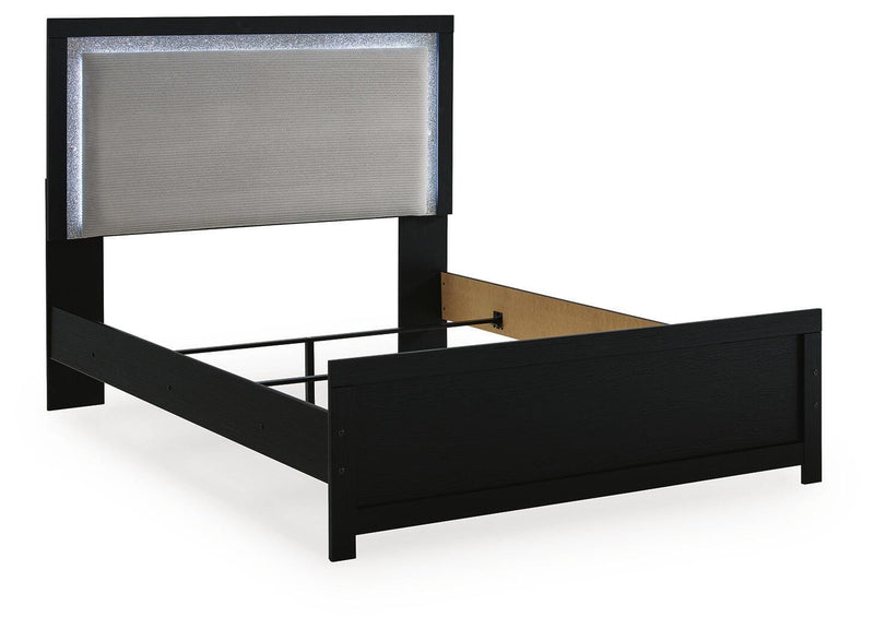 Maeling Black Queen Upholstered Panel Bed - PCB1115B6