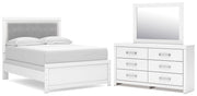 Maeling Full Upholstered Panel Bed, Dresser and Mirror - PCB1119B7