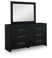 Maeling Queen Upholstered Panel Bed, Dresser and Mirror - PCB1115B7