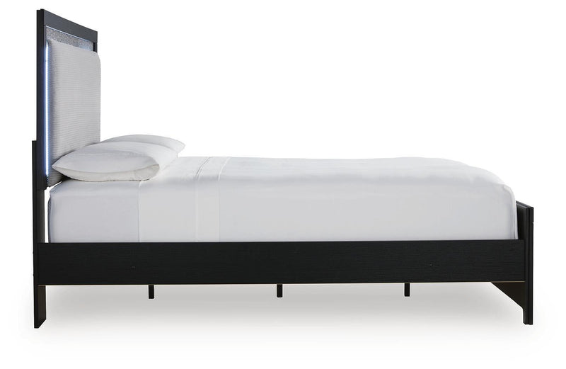 Maeling Queen Upholstered Panel Bed, Dresser and Nightstand - PCB1115B9