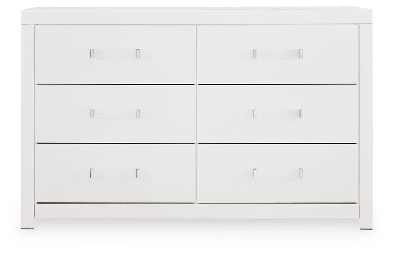 Maeling Queen Upholstered Panel Bed, Dresser and Nightstand - PCB1119B9