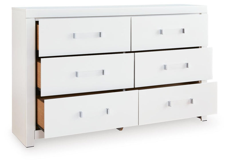 Maeling Queen Upholstered Panel Bed, Dresser and Nightstand - PCB1119B9
