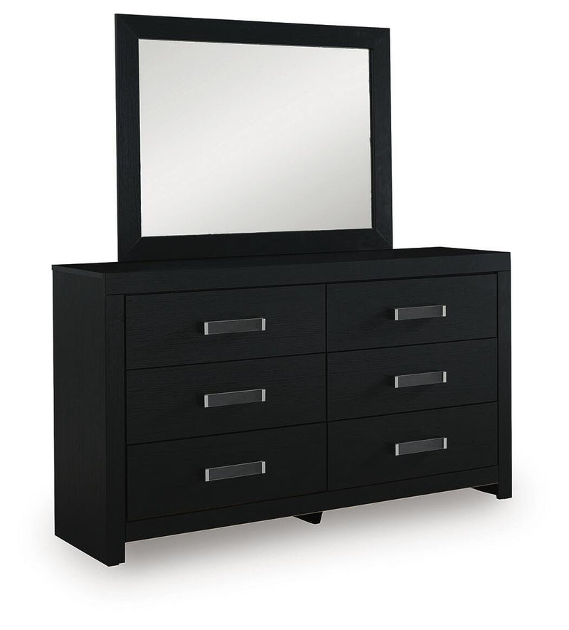 Maeling Twin Upholstered Panel Bed, Dresser and Mirror - PCB1115B3