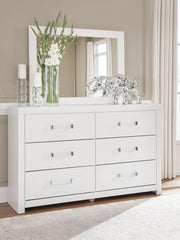 Maeling White Dresser and Mirror - PCB1119B1